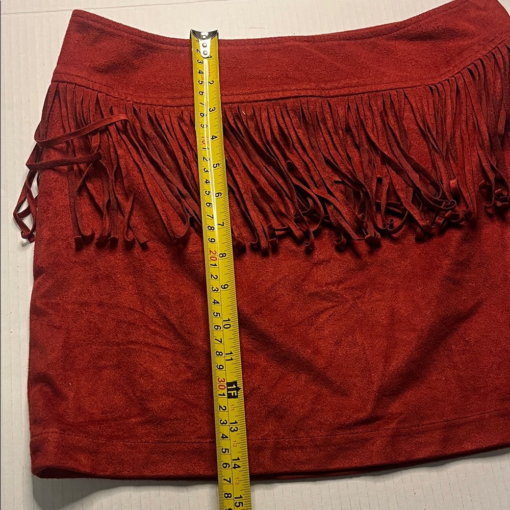 Express Scarlet Fringe Mini Skirt - Picture 5 of 6